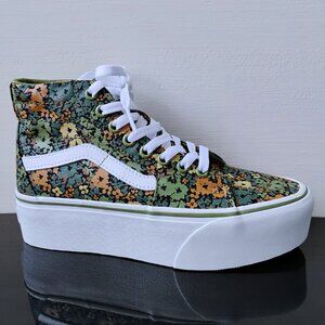 Vans Women's Sk8-Hi Tapered Platform Sneaker in Amazing Camo Floral Loden Green